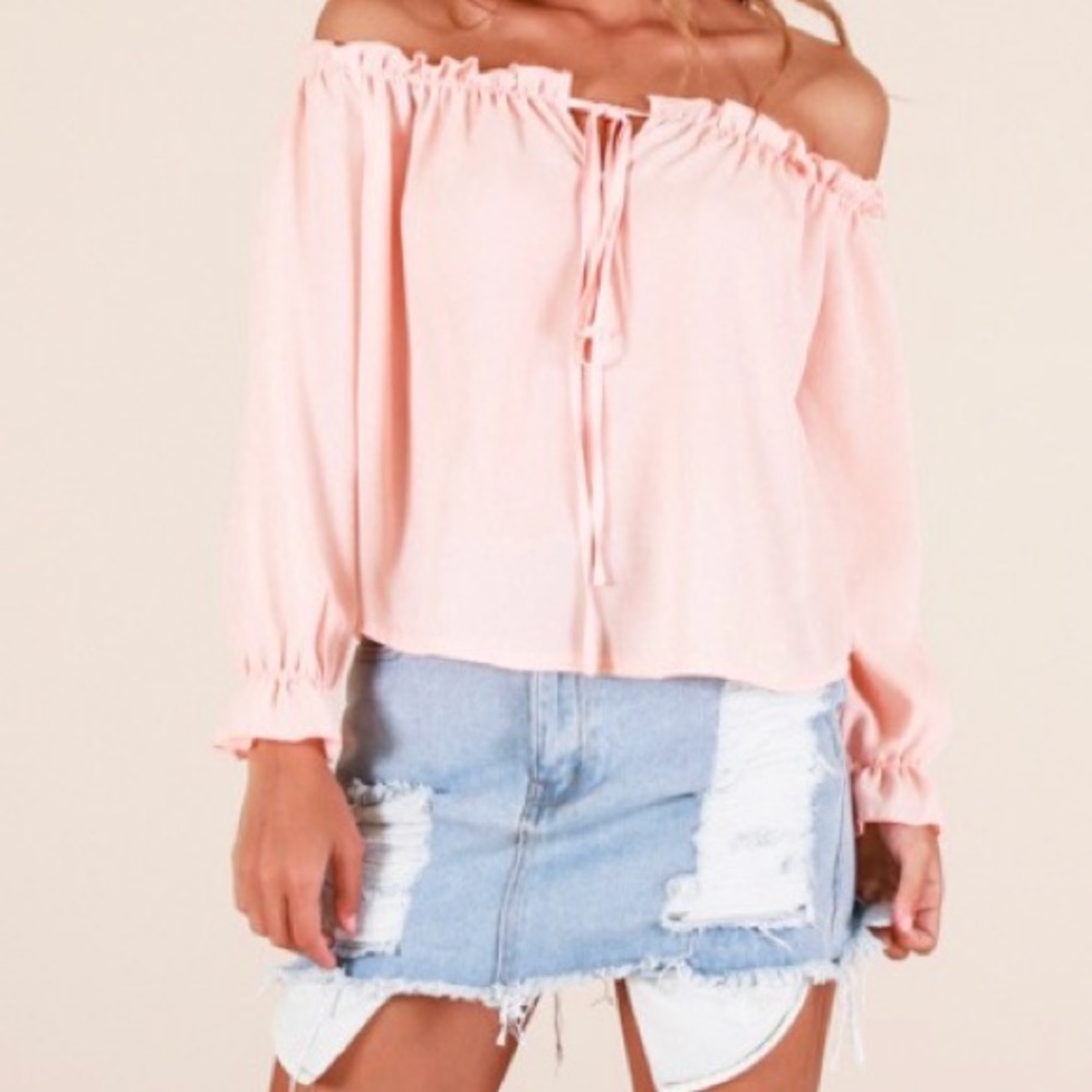 Blush Off Shoulder Blouse